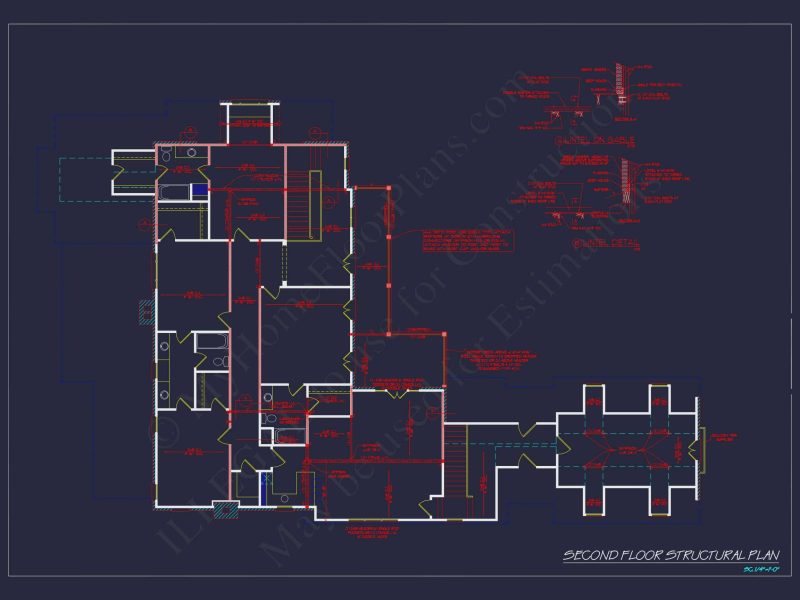 French Country house Plan with 5 Bedrooms and Spacious CAD Design