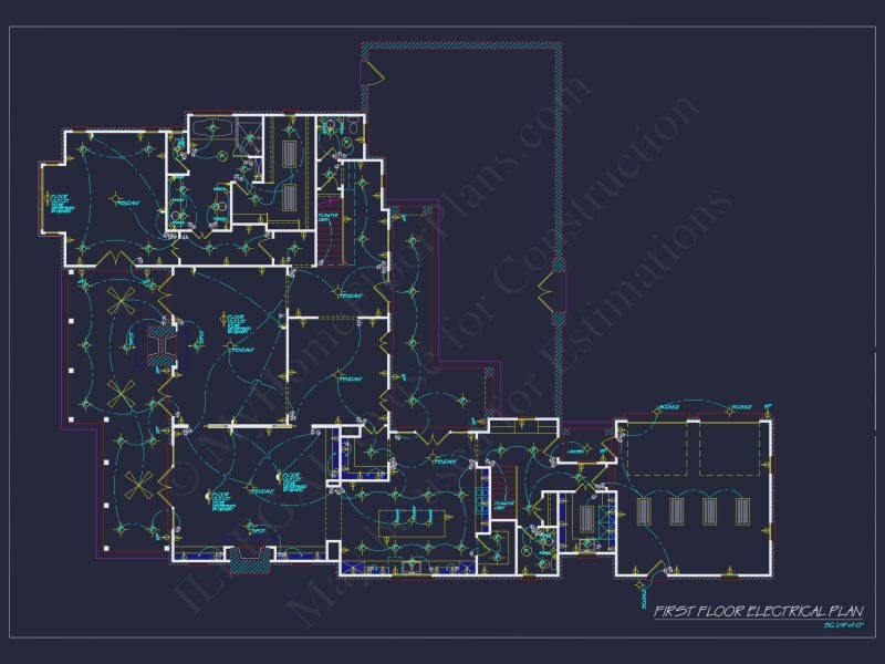French Country house Plan with 5 Bedrooms and Spacious CAD Design