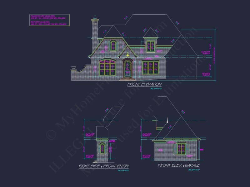 French Country house Plan with Blueprint for Modern Living