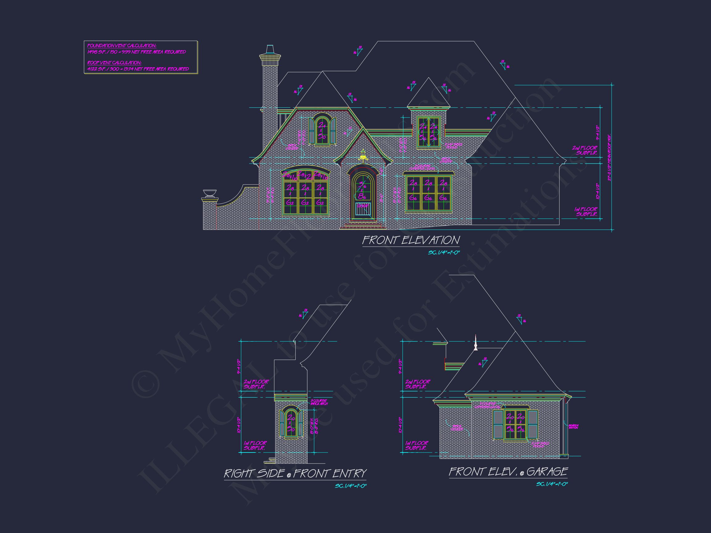 French Country house Plan with Blueprint for Modern Living