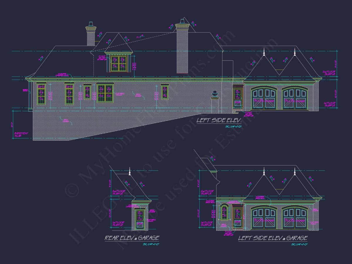 French Country house Plan with Blueprint for Modern Living