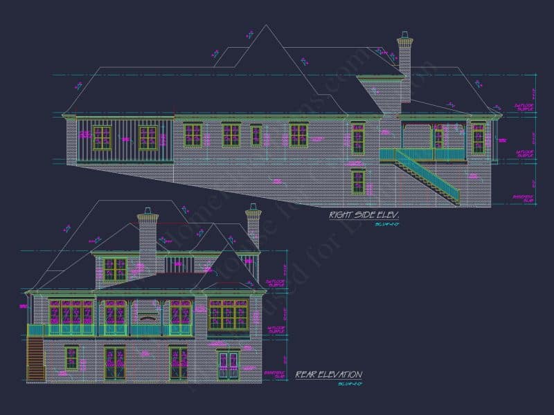 French Country house Plan with Blueprint for Modern Living