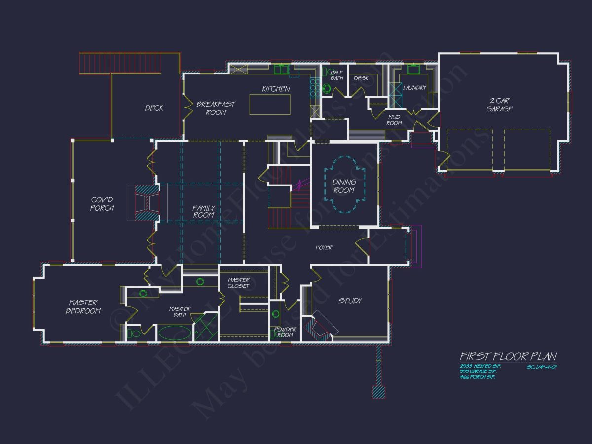 French Country house Plan with Blueprint for Modern Living