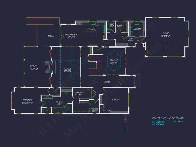 French Country house Plan with Blueprint for Modern Living