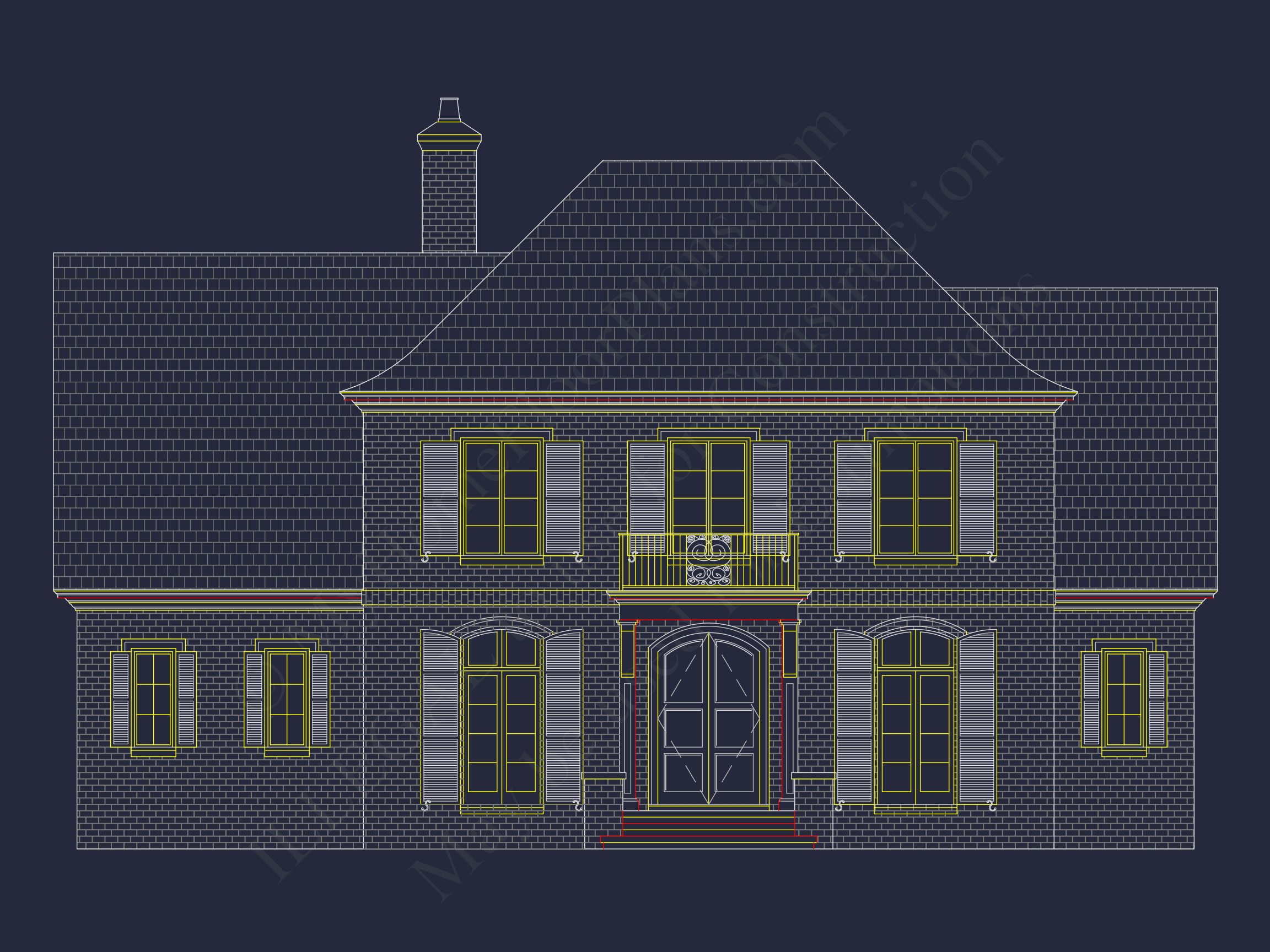 French Country house Plan with Spacious Floor Design & CAD