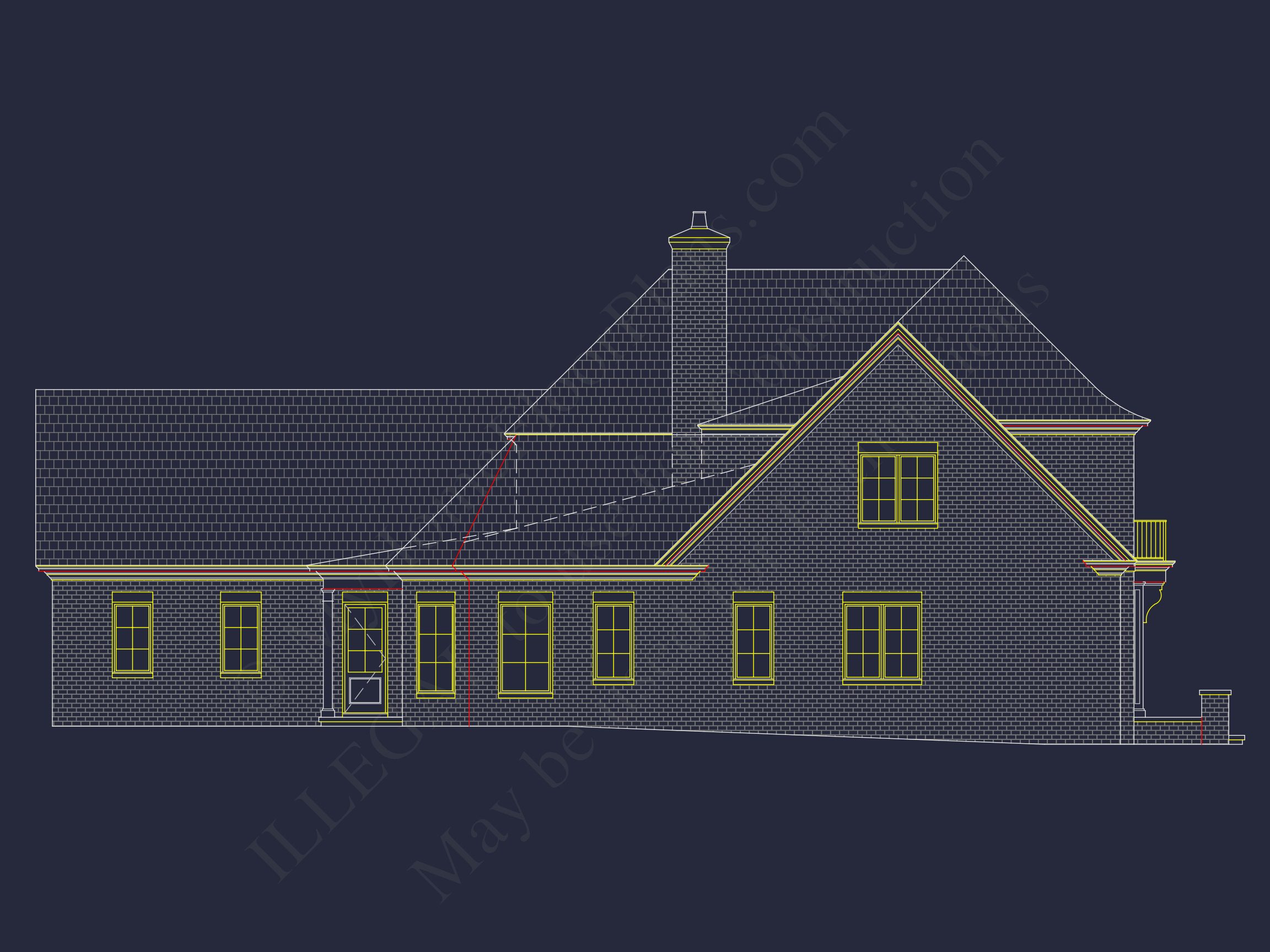 French Country house Plan with Spacious Floor Design & CAD