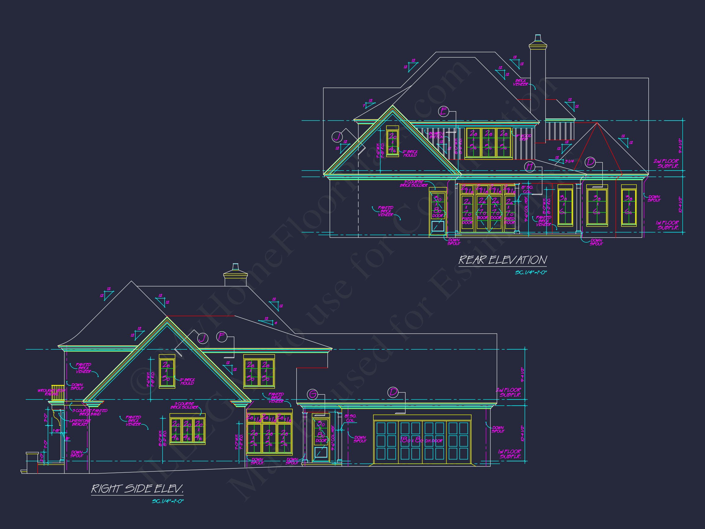 French Country house Plan with Spacious Floor Design & CAD