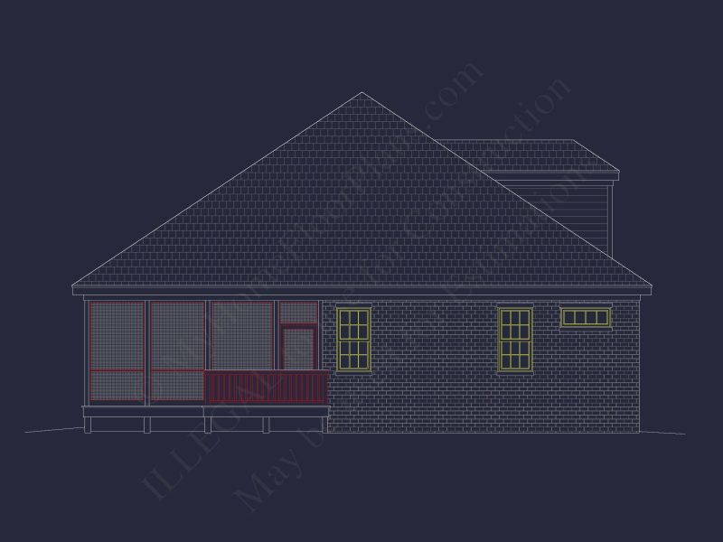 French Provincial house Plan - 1.5 Story CAD Blueprint Designs