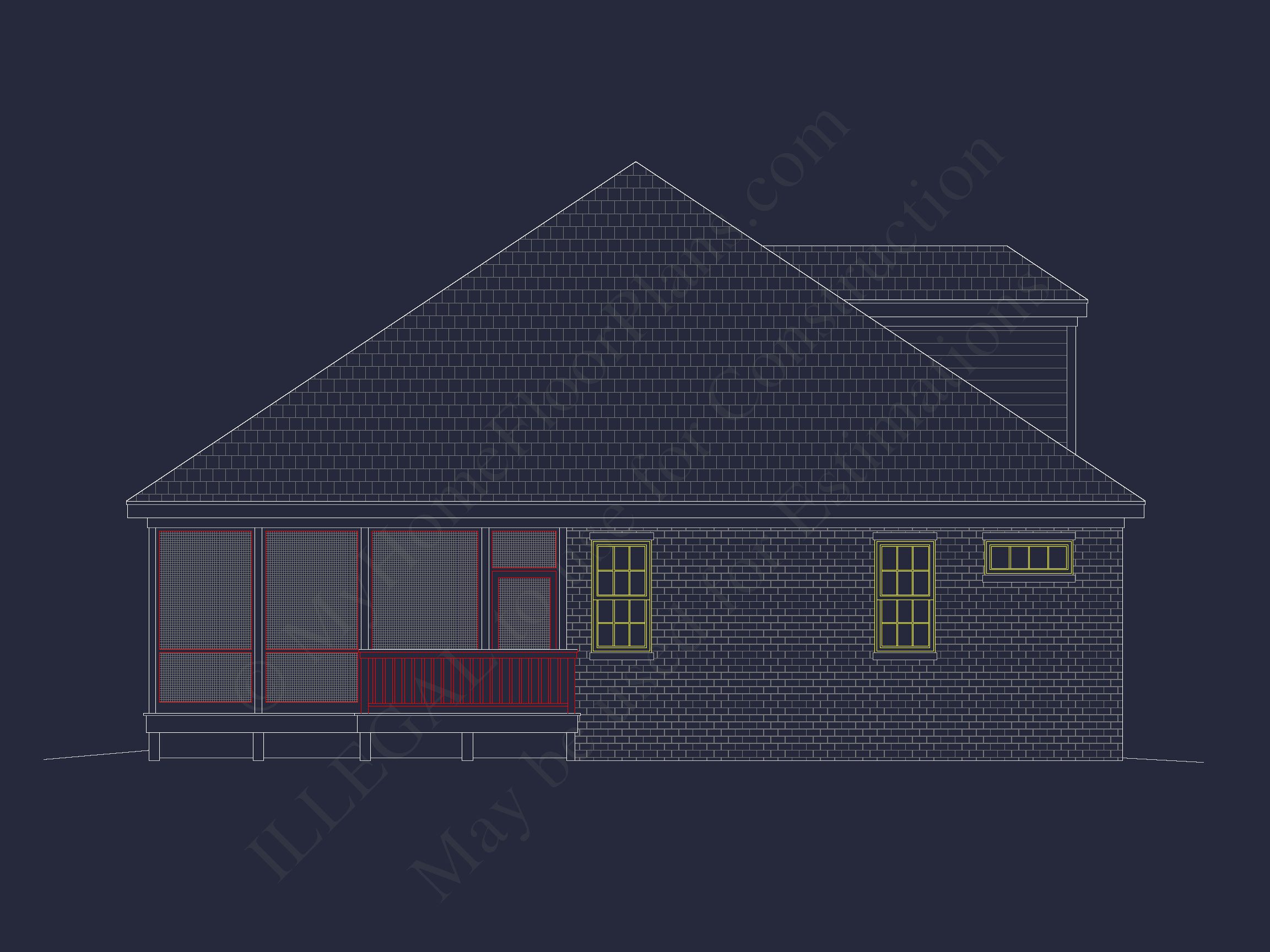 French Provincial house Plan - 1.5 Story CAD Blueprint Designs