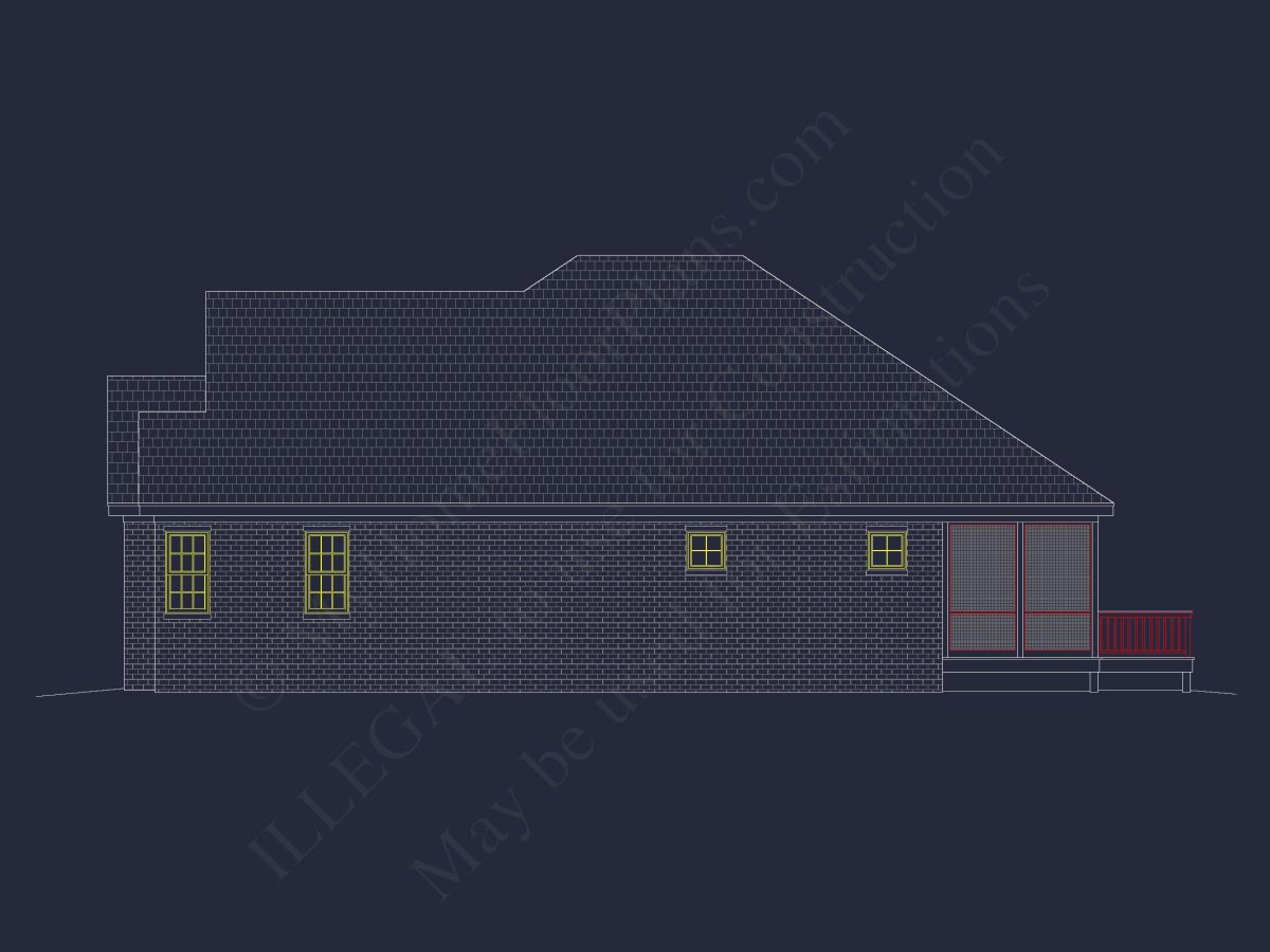 French Provincial house Plan - 1.5 Story CAD Blueprint Designs
