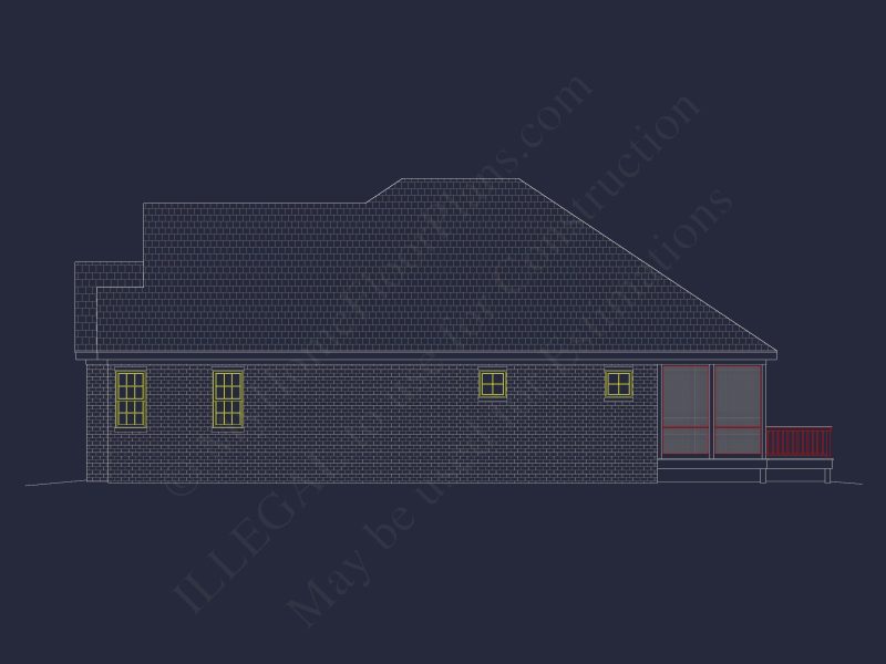 French Provincial house Plan - 1.5 Story CAD Blueprint Designs