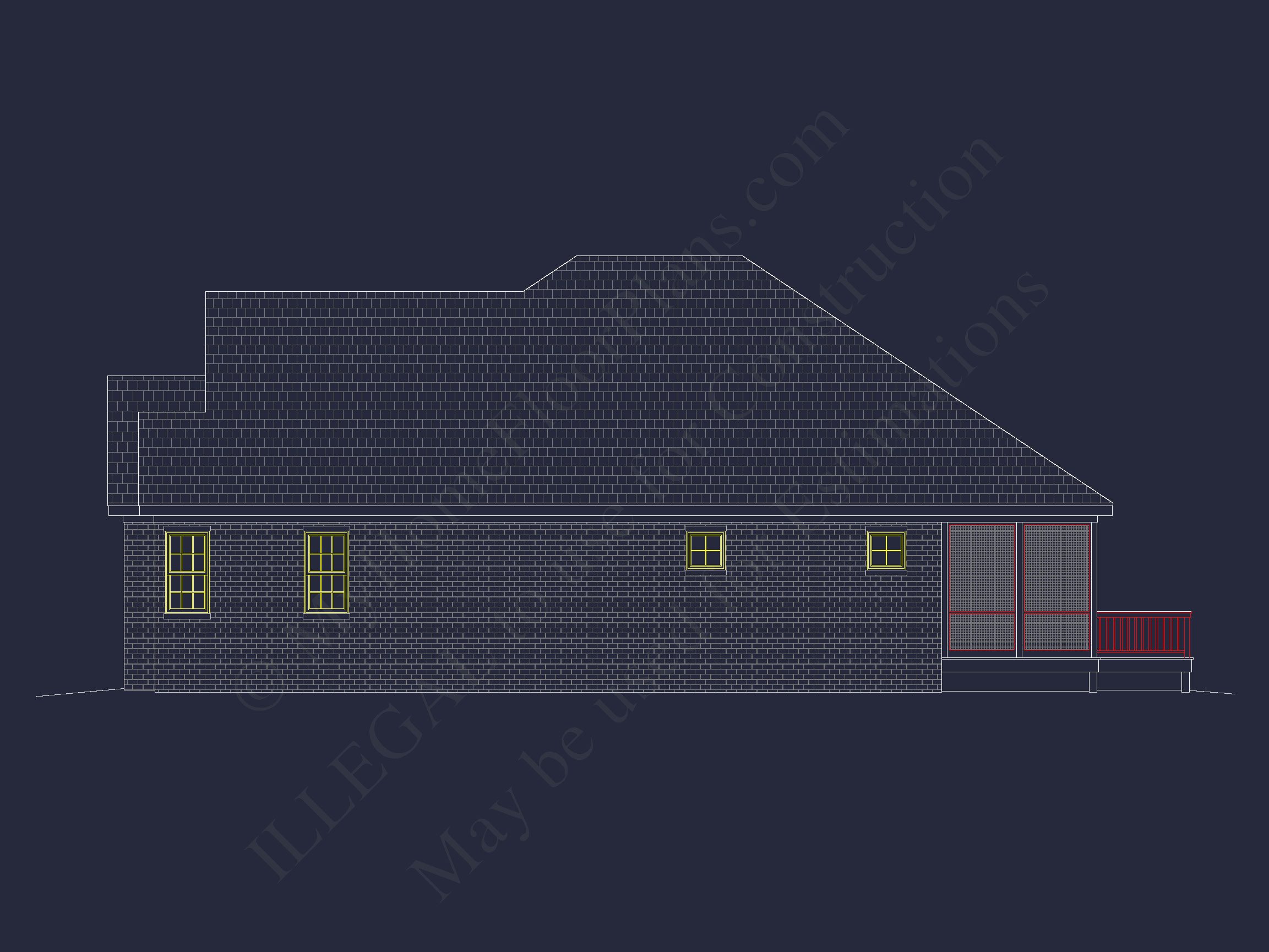 French Provincial house Plan - 1.5 Story CAD Blueprint Designs