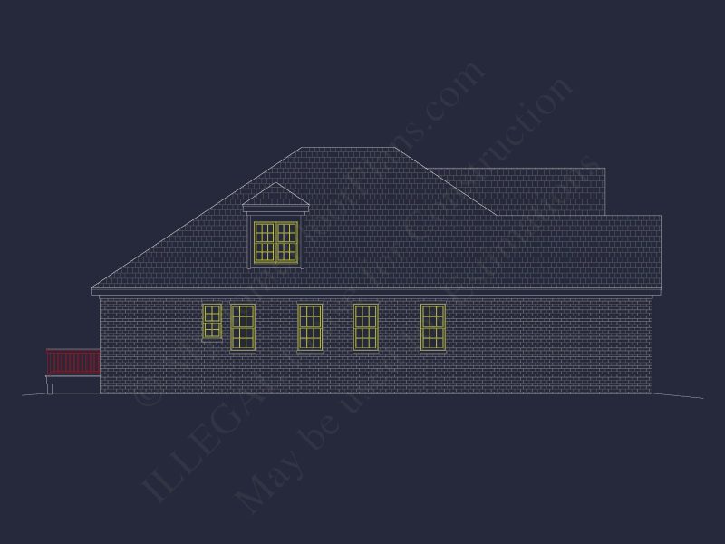 French Provincial house Plan - 1.5 Story CAD Blueprint Designs