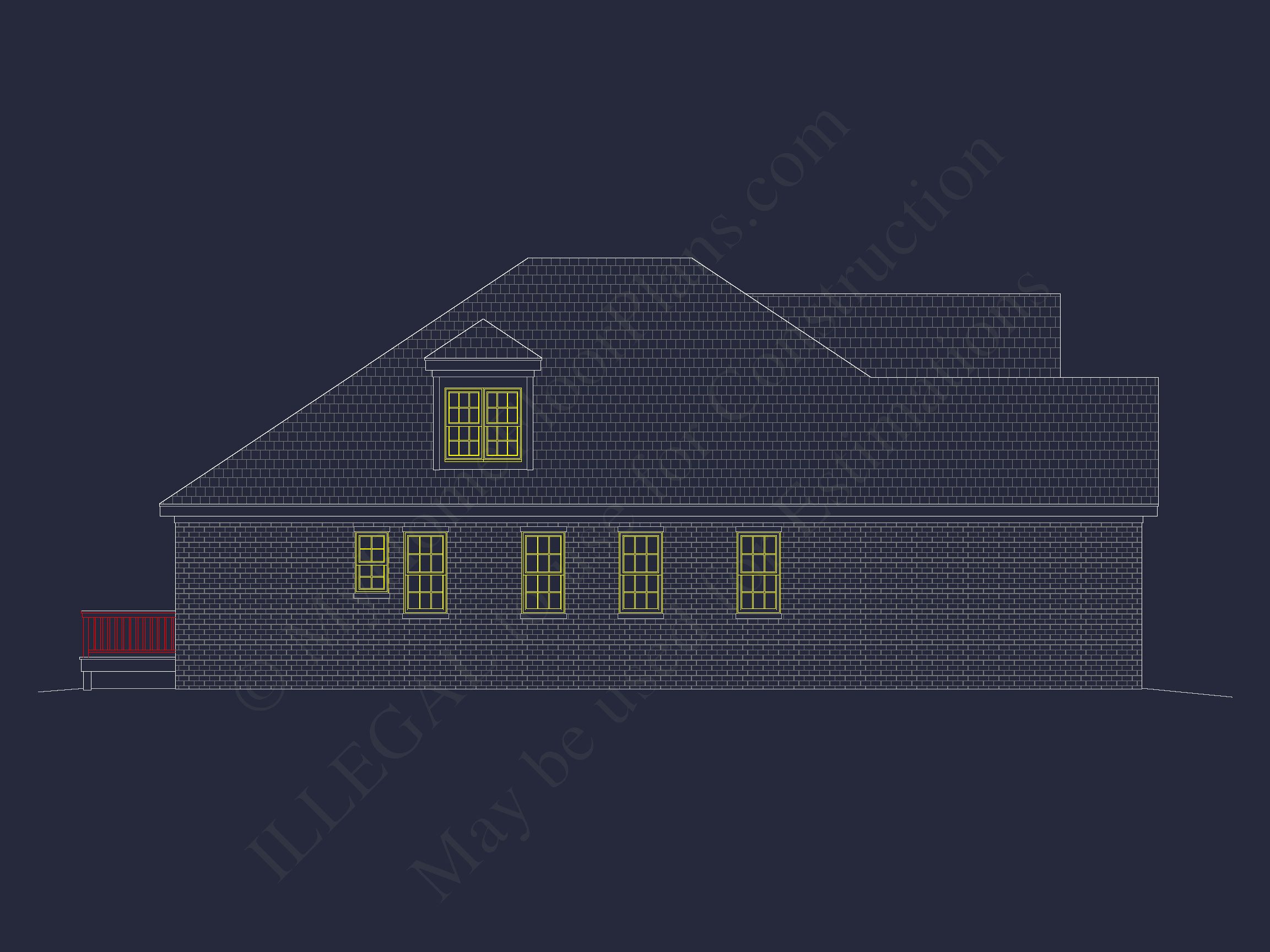 French Provincial house Plan - 1.5 Story CAD Blueprint Designs
