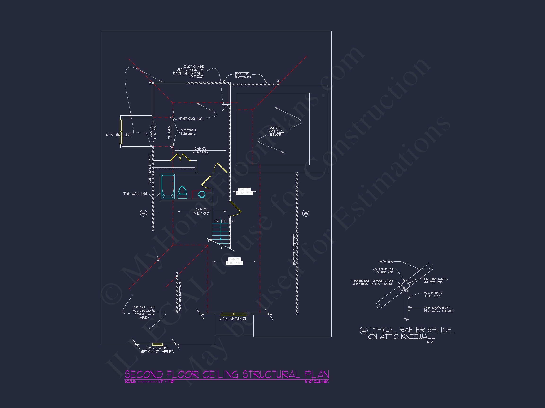 "1.5 Story French Provincial house CAD Blueprint Design"