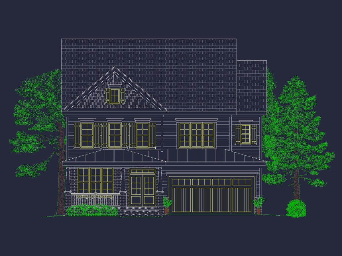 Functional 5-Bedroom CAD house Plan With Bonus Features