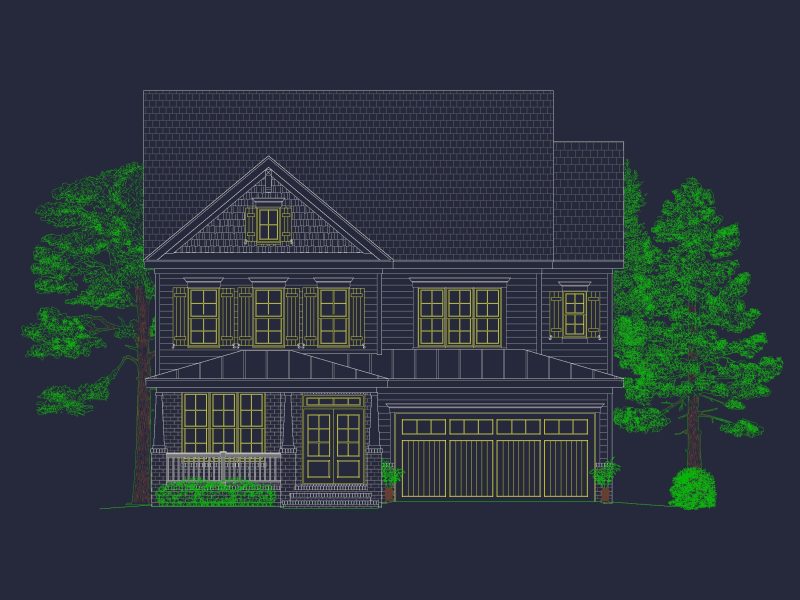 Functional 5-Bedroom CAD house Plan With Bonus Features