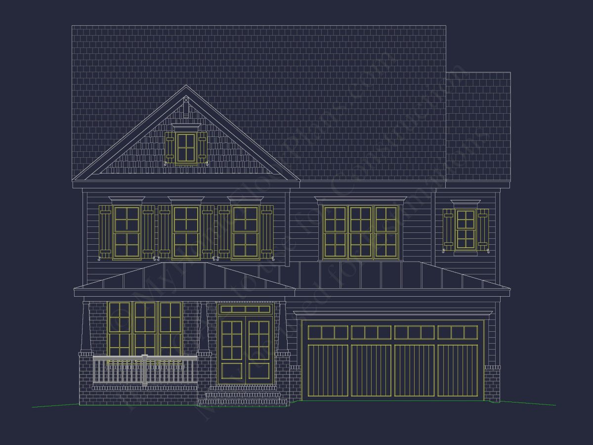 Functional 5-Bedroom CAD house Plan With Bonus Features