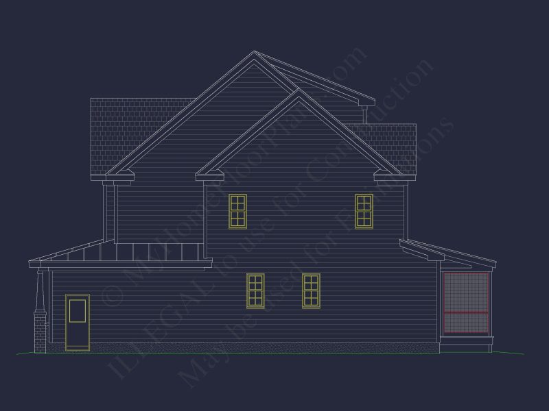 Functional 5-Bedroom CAD house Plan With Bonus Features