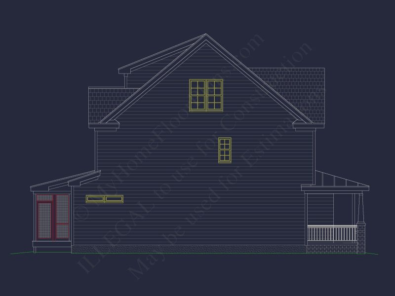 Functional 5-Bedroom CAD house Plan With Bonus Features