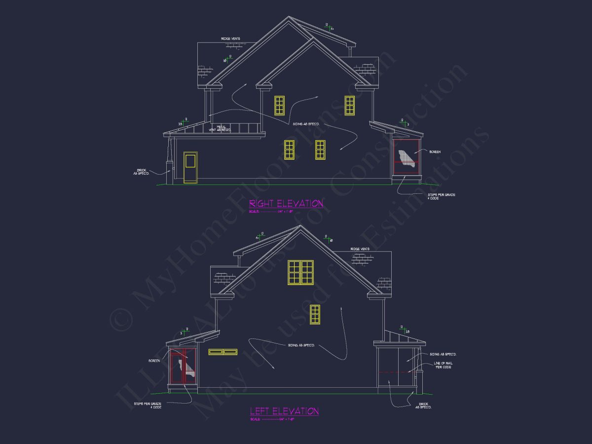 Functional 5-Bedroom CAD house Plan With Bonus Features
