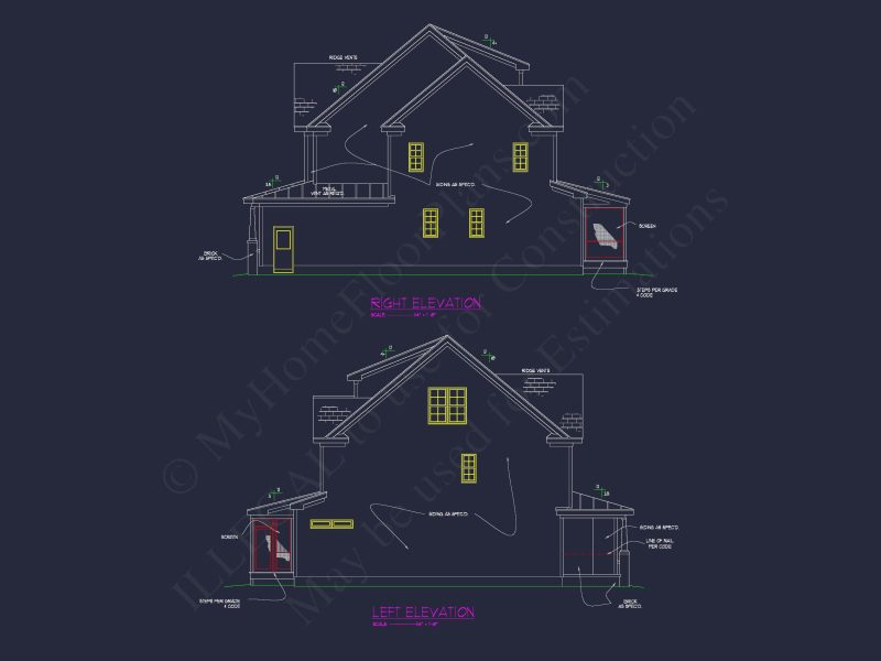 Functional 5-Bedroom CAD house Plan With Bonus Features