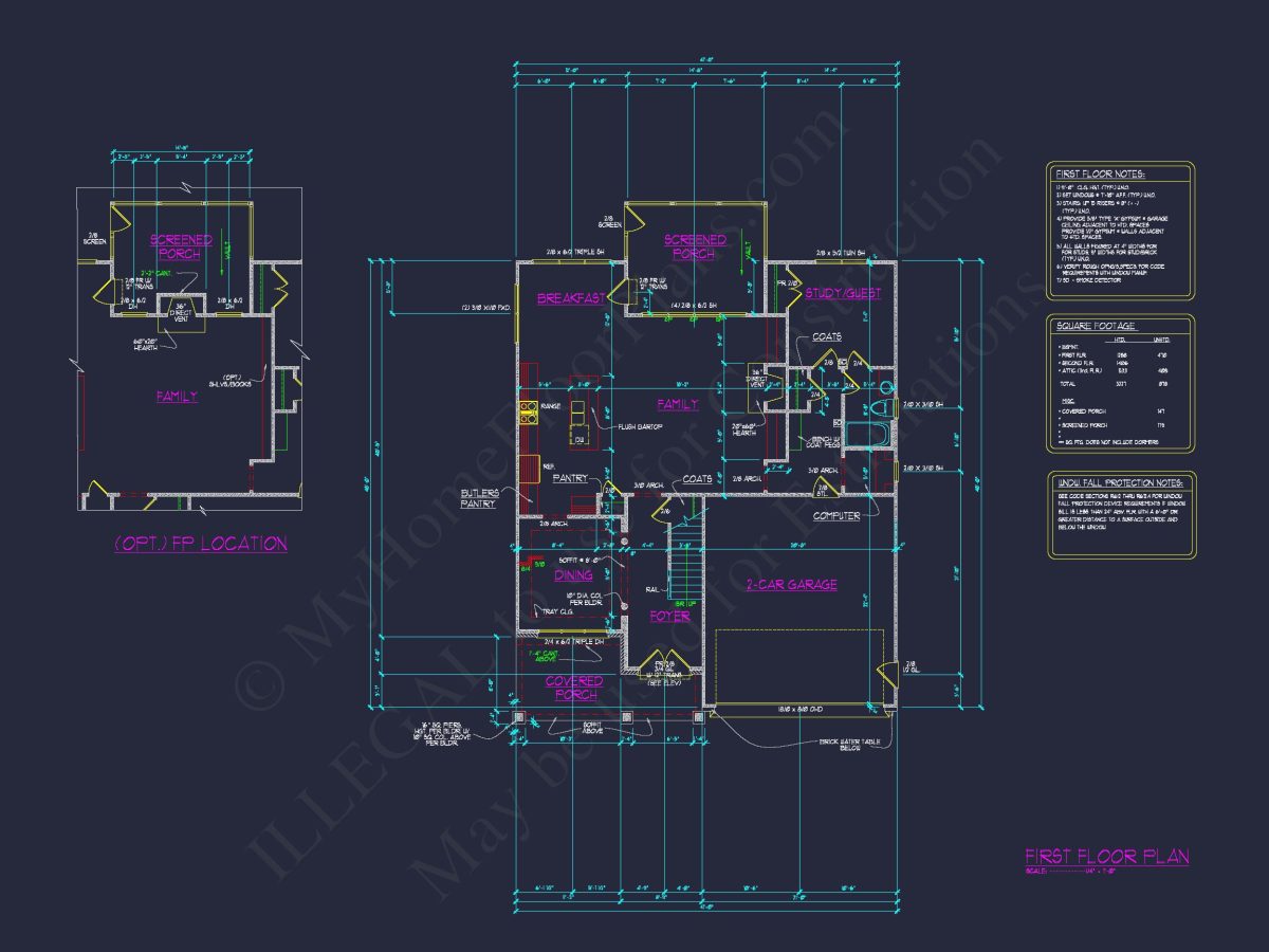 Functional 5-Bedroom CAD house Plan With Bonus Features