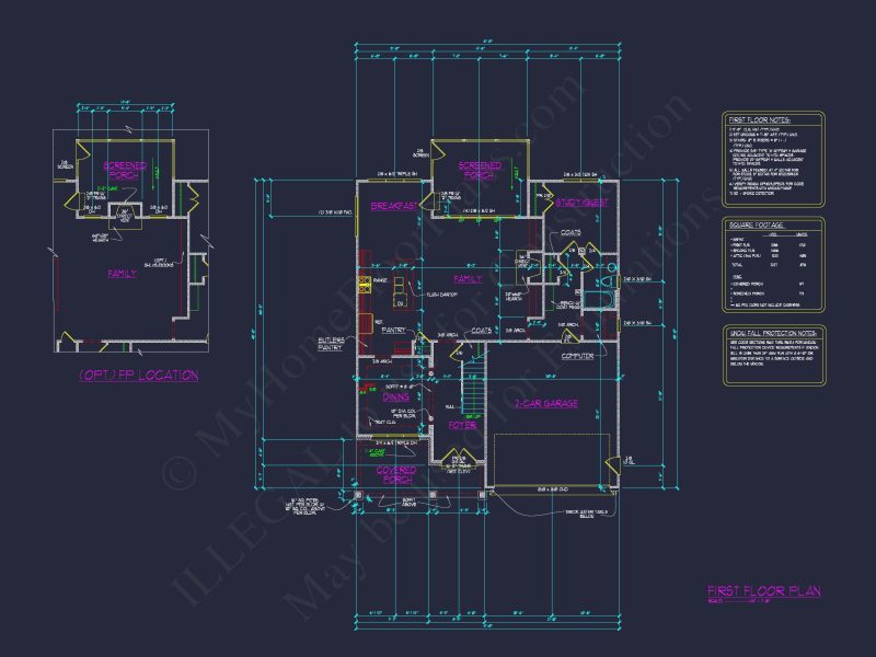 Functional 5-Bedroom CAD house Plan With Bonus Features