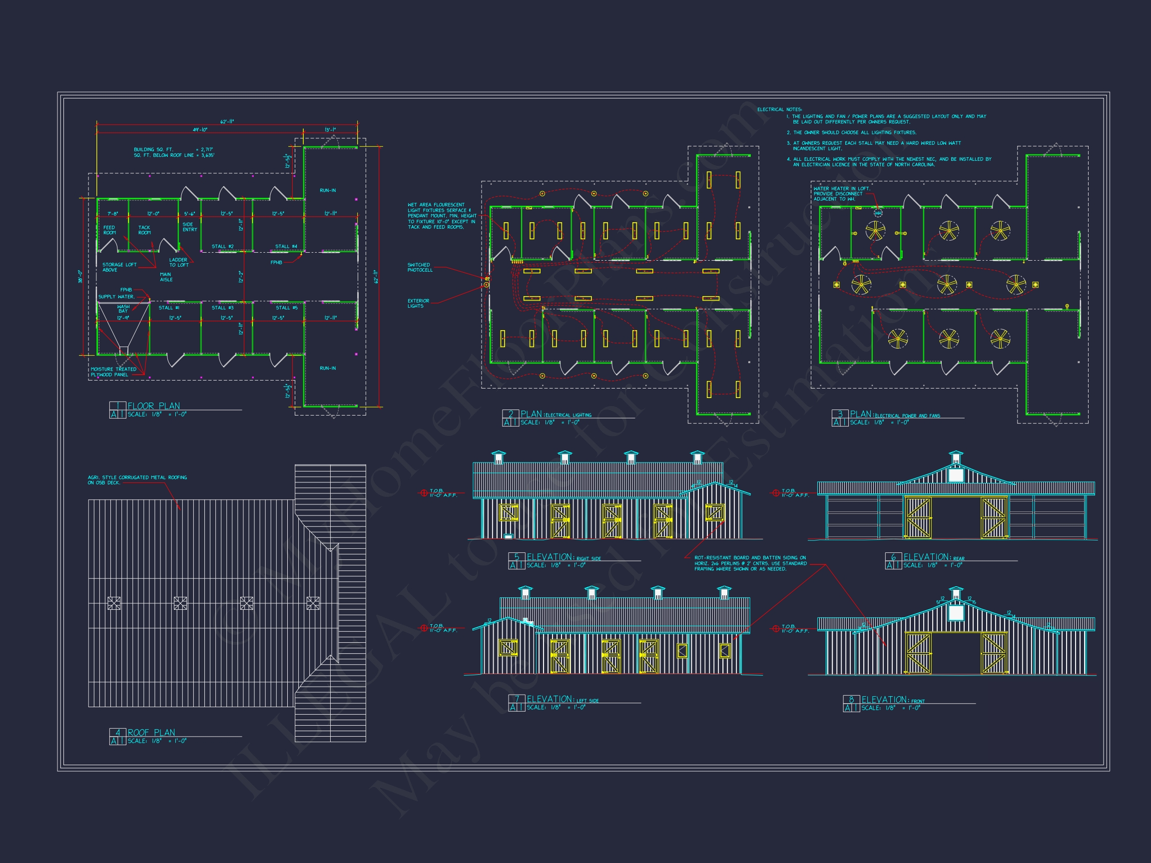 Functional Horse Stable Plan with Spacious Layout and Utility