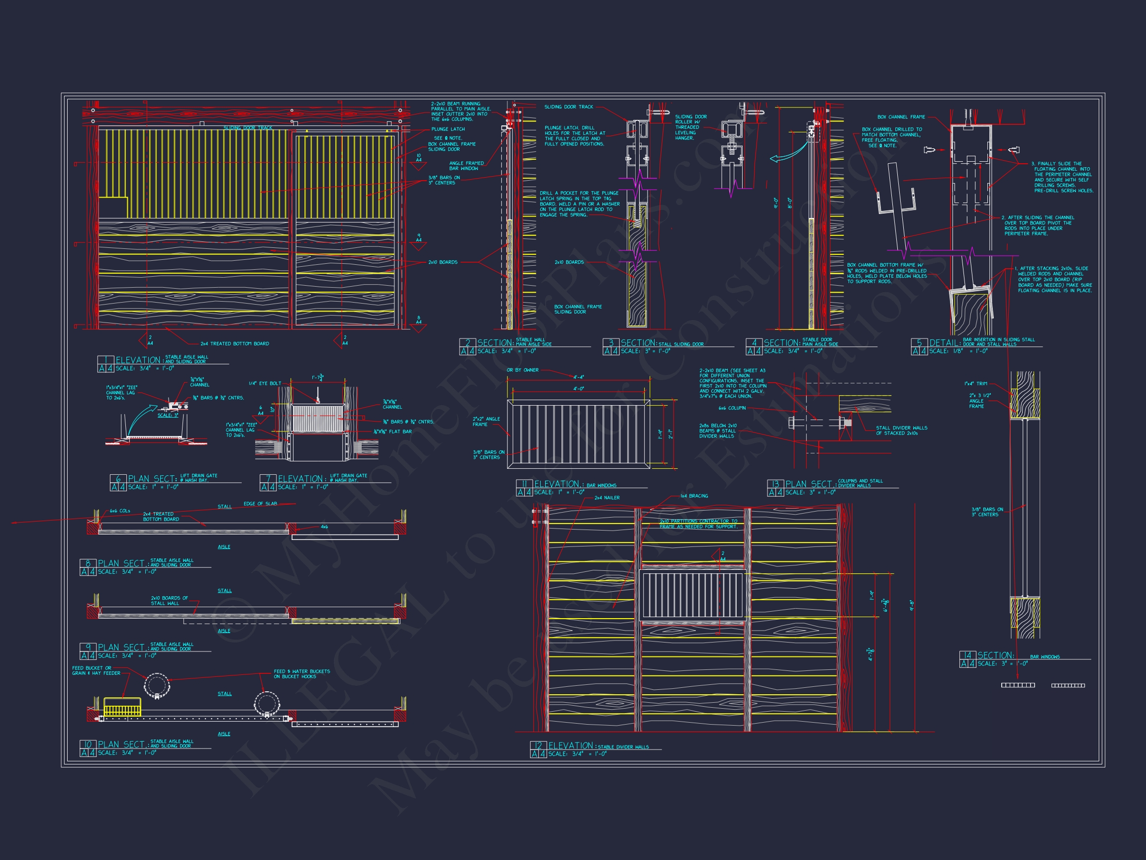 Functional Horse Stable Plan with Spacious Layout and Utility