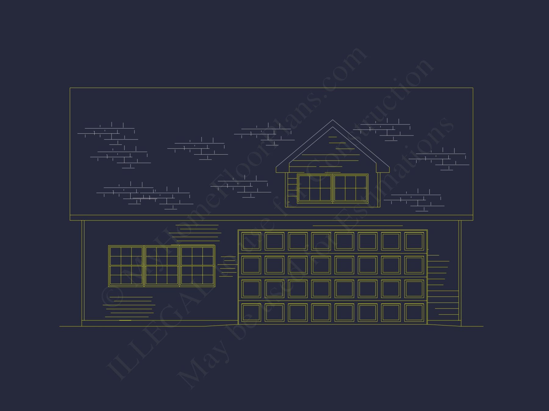 Garage Floor Plan CAD Designs with Traditional Architecture