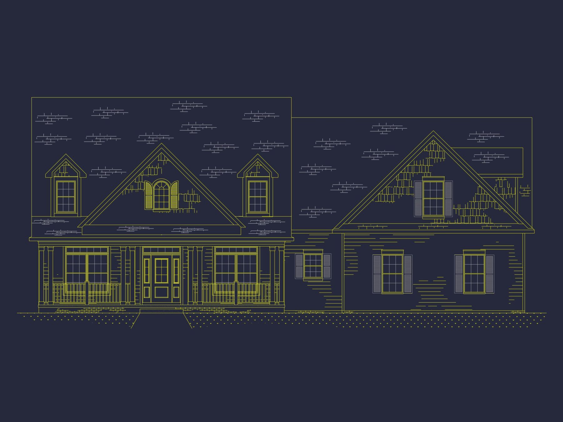 Garage Floor Plan CAD Designs with Traditional Architecture