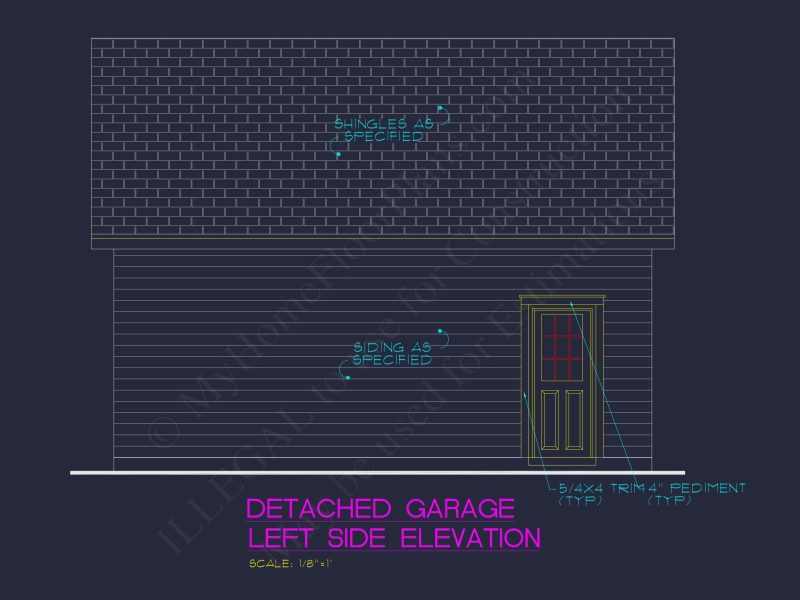 Garage Floor Plan with Blueprint for CAD Architecture Designs