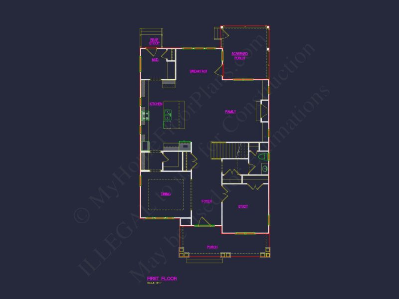 Garage Floor Plan with Blueprint for CAD Architecture Designs