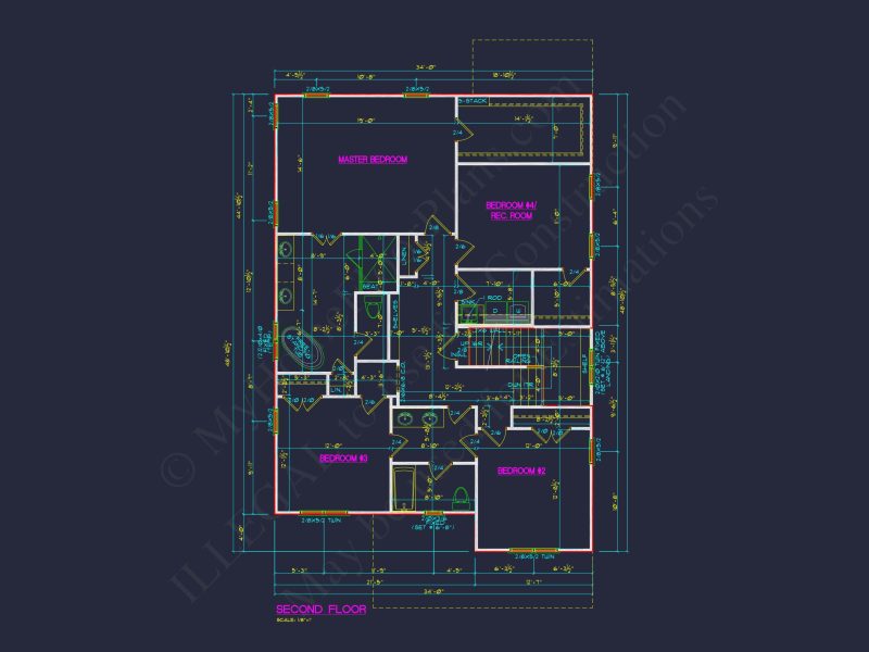 Garage Floor Plan with Blueprint for CAD Architecture Designs
