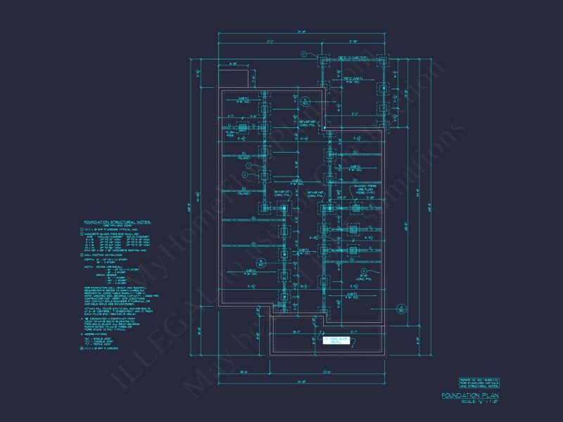 Garage Floor Plan with Blueprint for CAD Architecture Designs