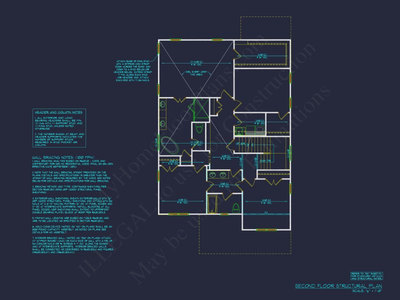 Garage Floor Plan with Blueprint for CAD Architecture Designs