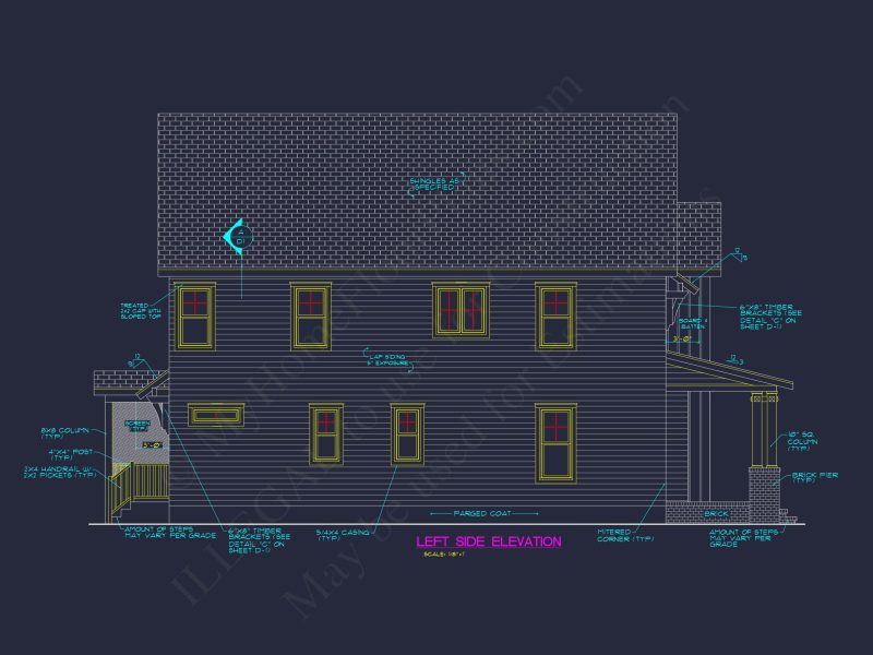 Garage Floor Plan with Blueprint for CAD Architecture Designs