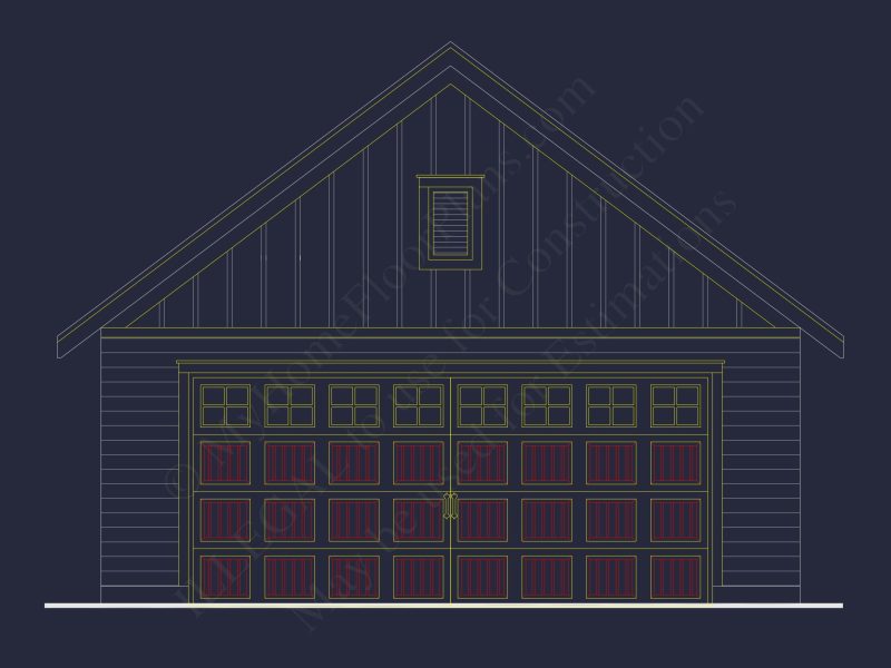 Garage Floor Plan with Blueprint for CAD Architecture Designs