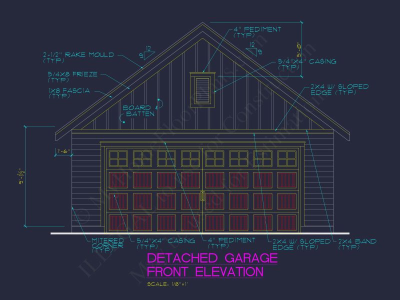 Garage Floor Plan with Blueprint for CAD Architecture Designs