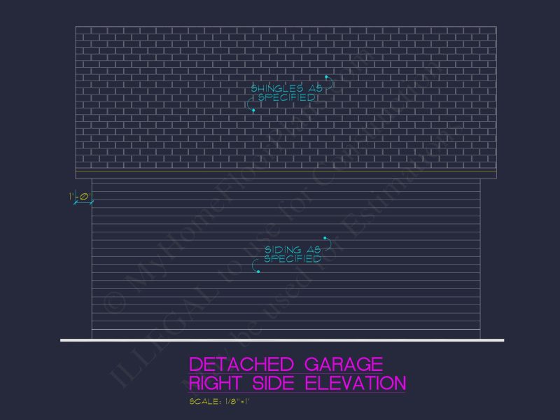 Garage Floor Plan with Blueprint for CAD Architecture Designs