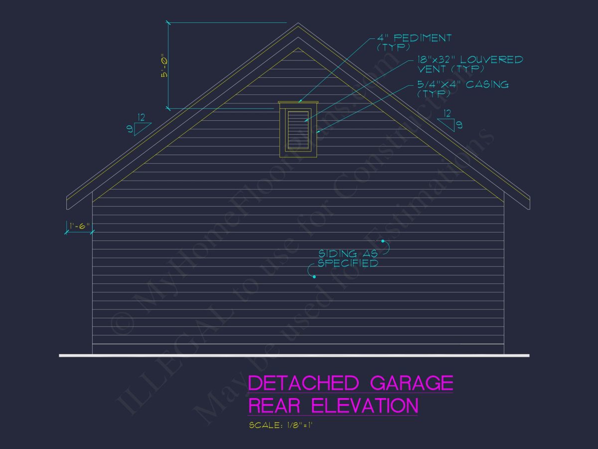 Garage Floor Plan with Blueprint for CAD Architecture Designs