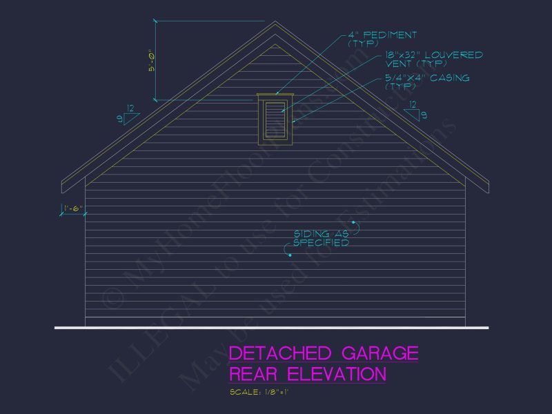 Garage Floor Plan with Blueprint for CAD Architecture Designs