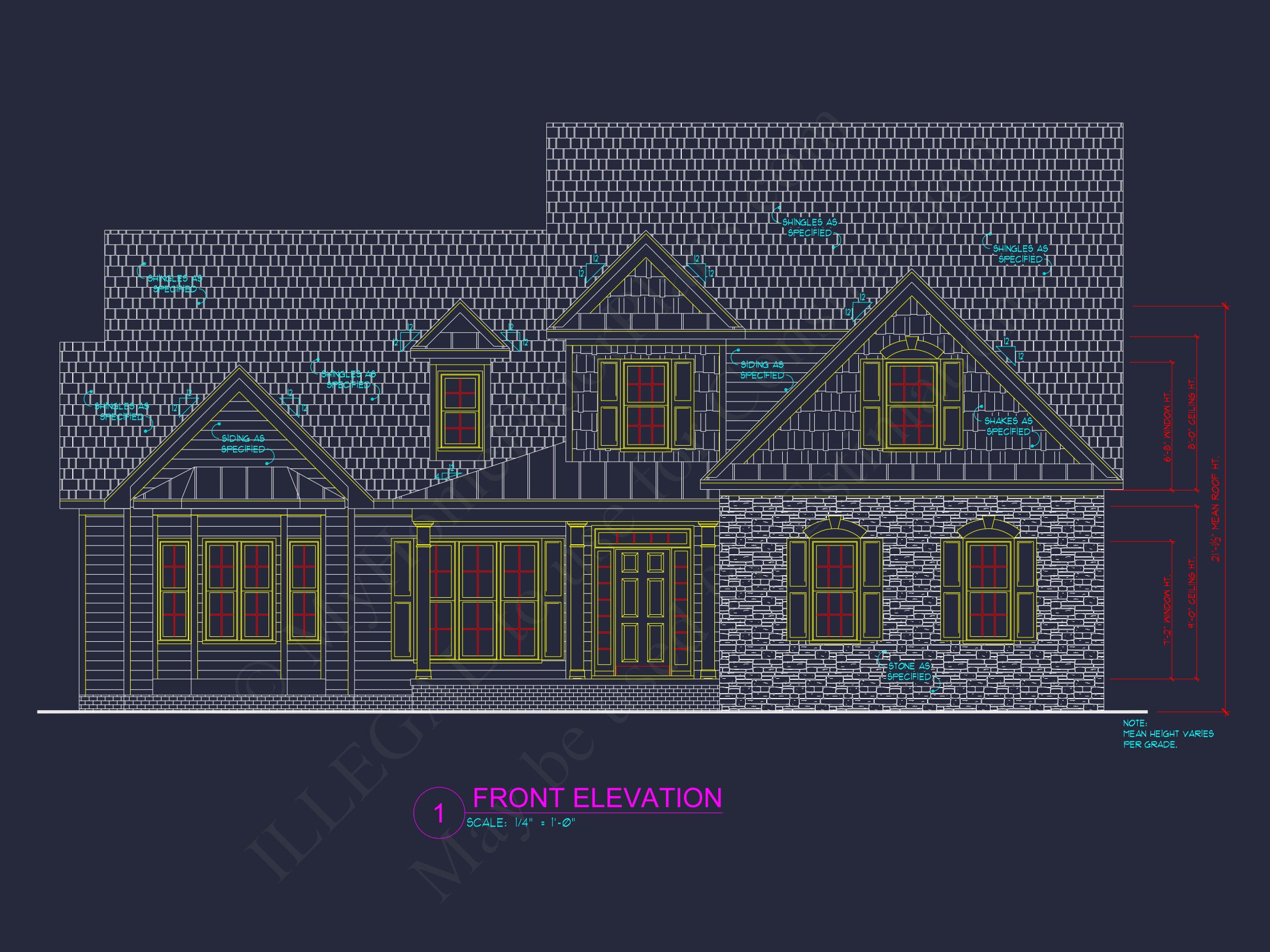 Garage & Living Space Home Plan: CAD Blueprint Designs
