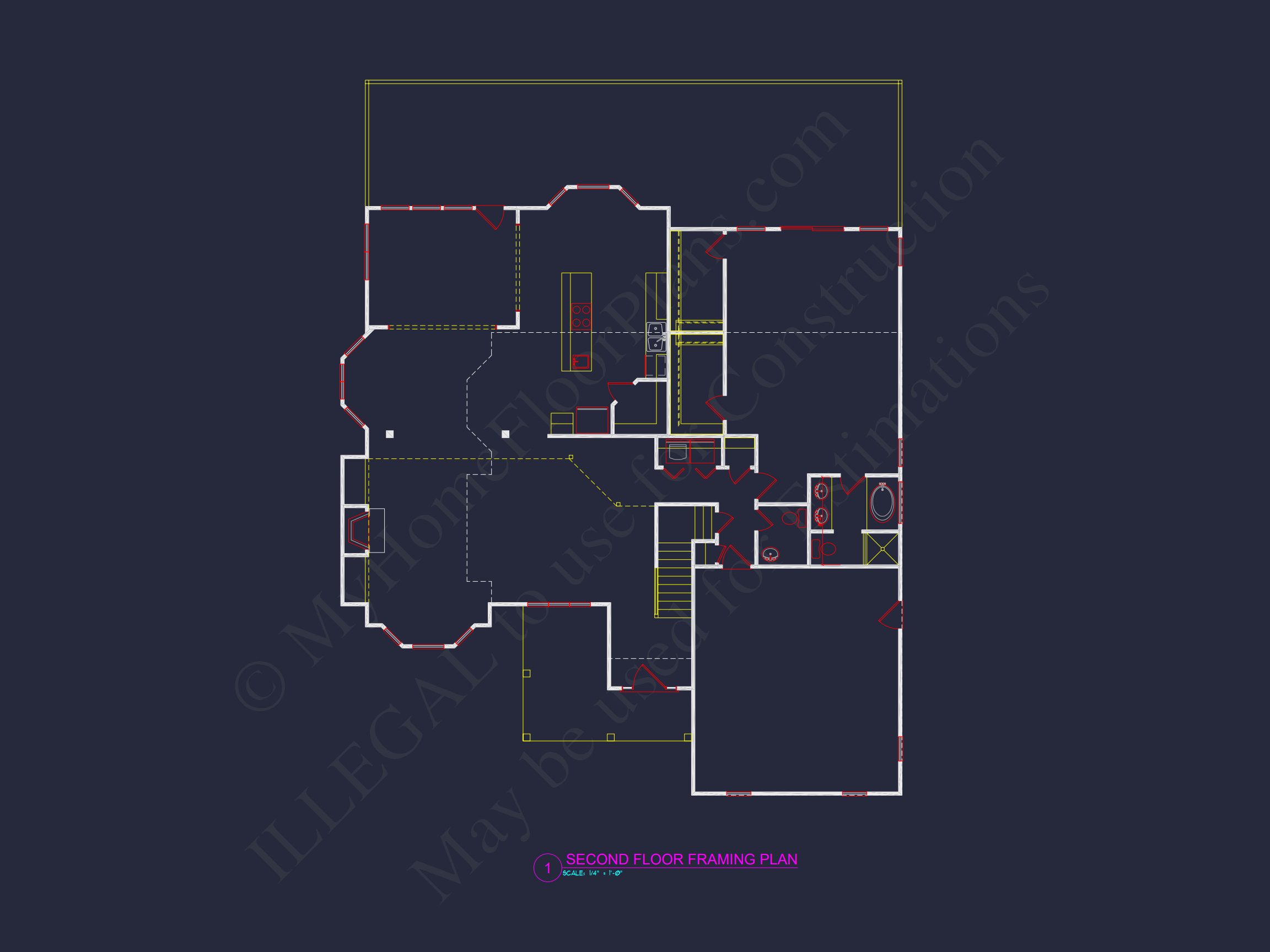 Garage & Living Space Home Plan: CAD Blueprint Designs