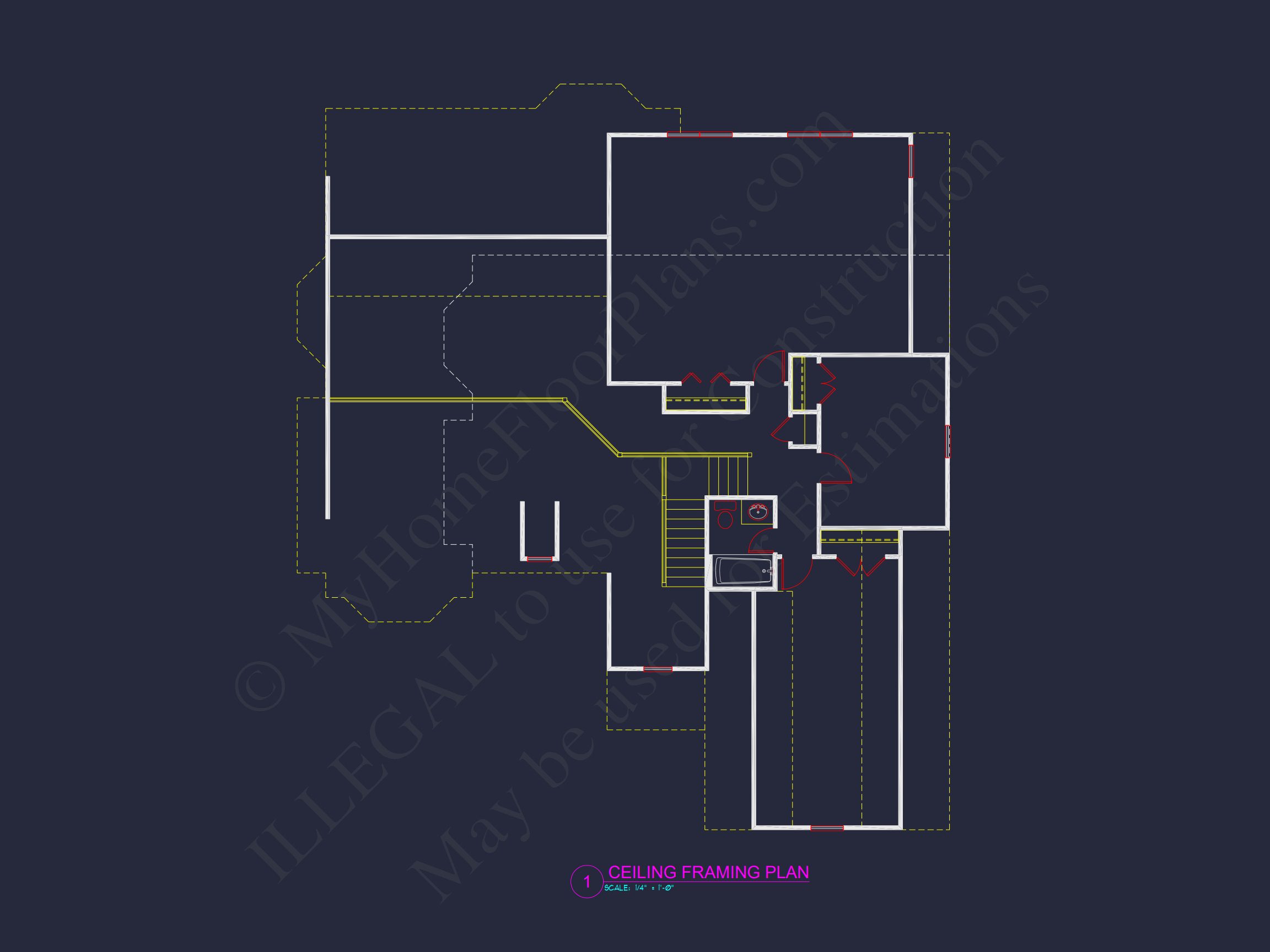 Garage & Living Space Home Plan: CAD Blueprint Designs