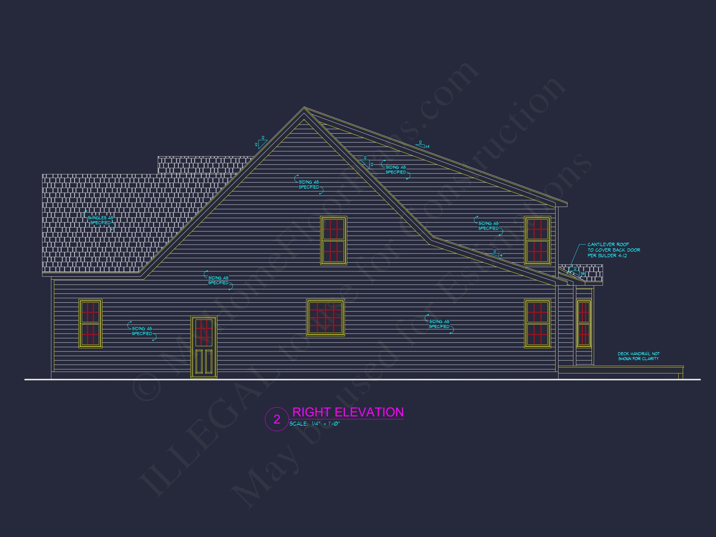Garage & Living Space Home Plan: CAD Blueprint Designs