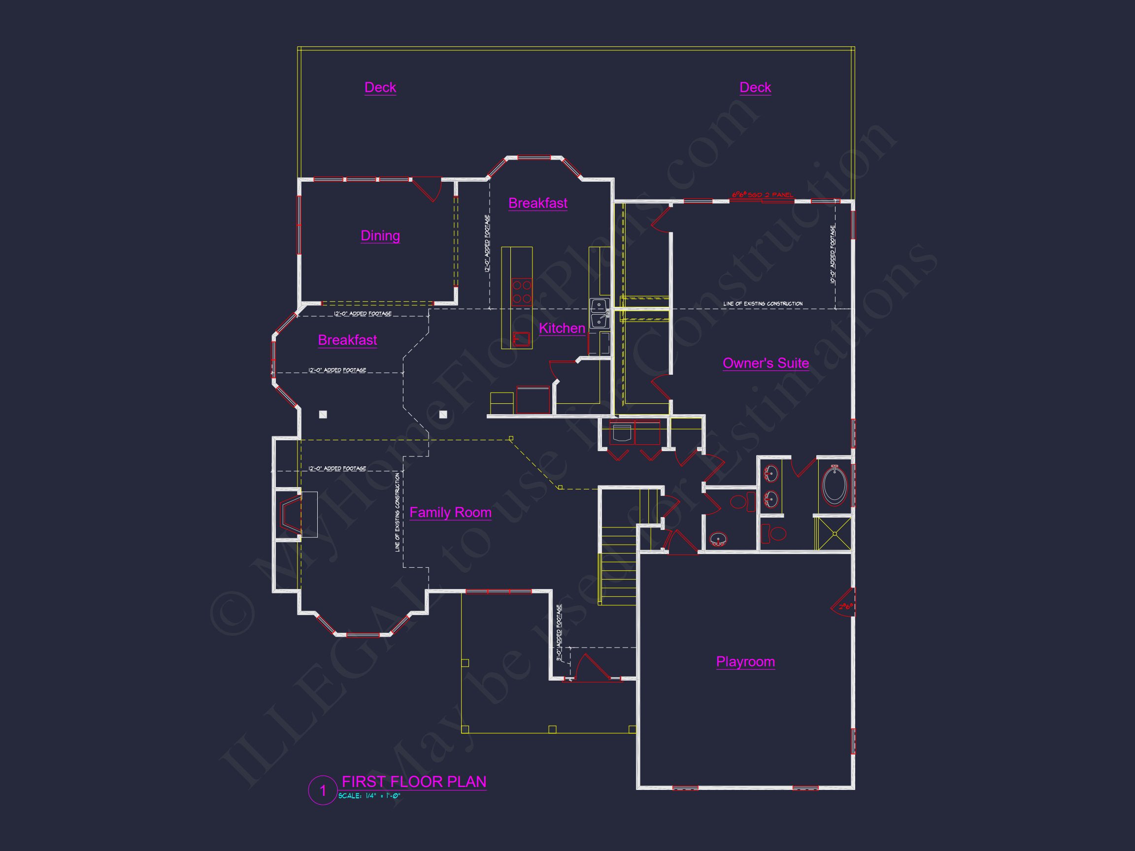 Garage & Living Space Home Plan: CAD Blueprint Designs