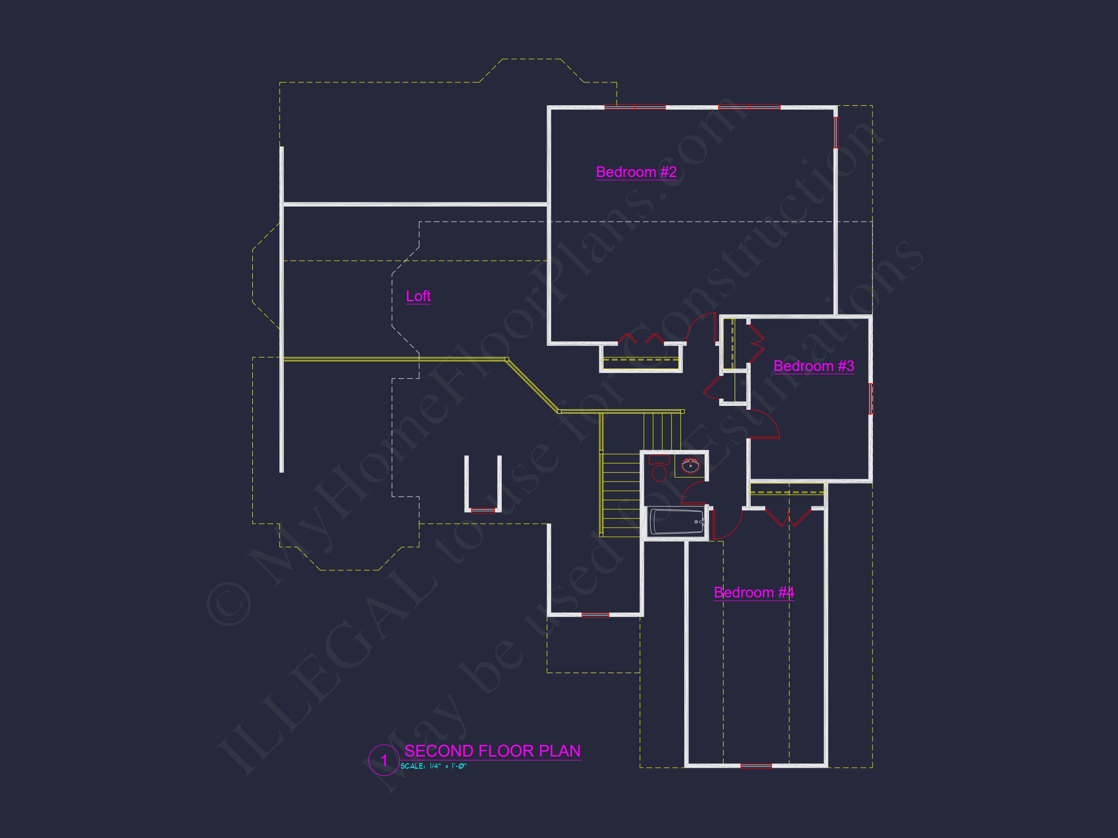 Garage & Living Space Home Plan: CAD Blueprint Designs
