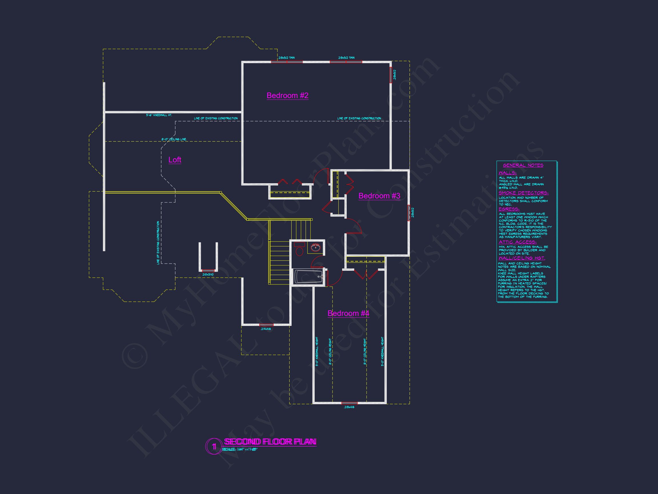 Garage & Living Space Home Plan: CAD Blueprint Designs